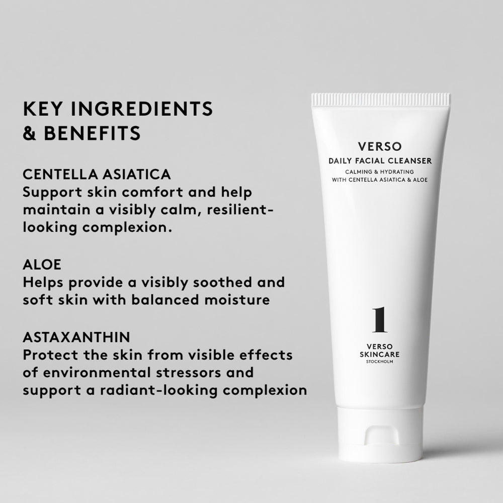Verso Daily Facial Cleanser key ingredients