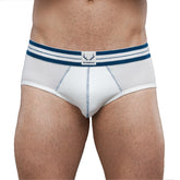 Bluebuck White Brief (Navy Stitching)